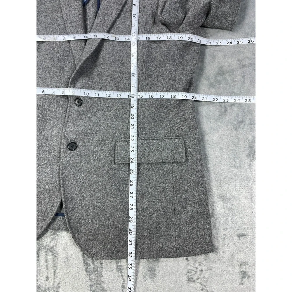 J Crew Blazer Mens 42L Gray Wool Blend Jacket Casual Sport Coat Classic Business